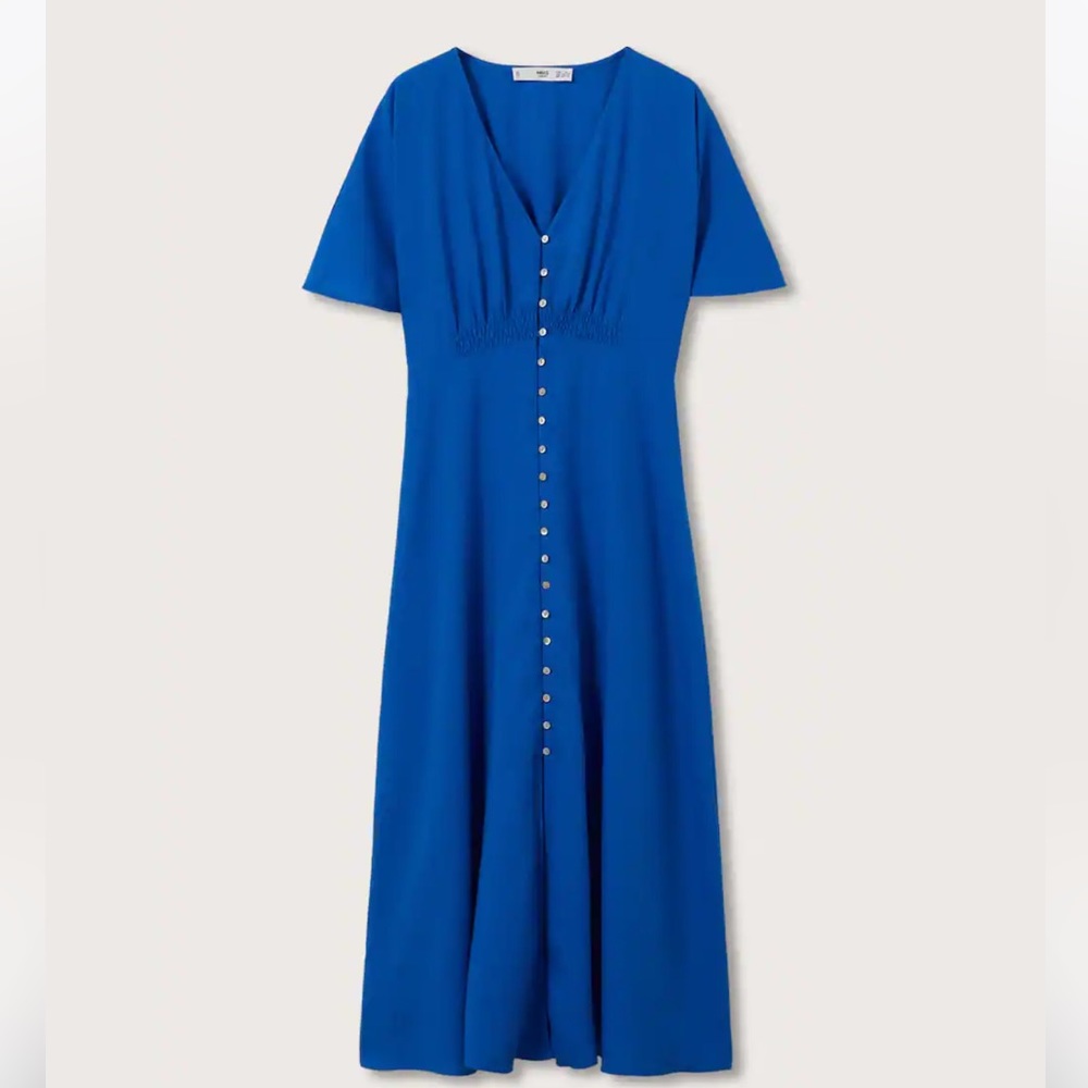 MANGO Blue Midi Dress